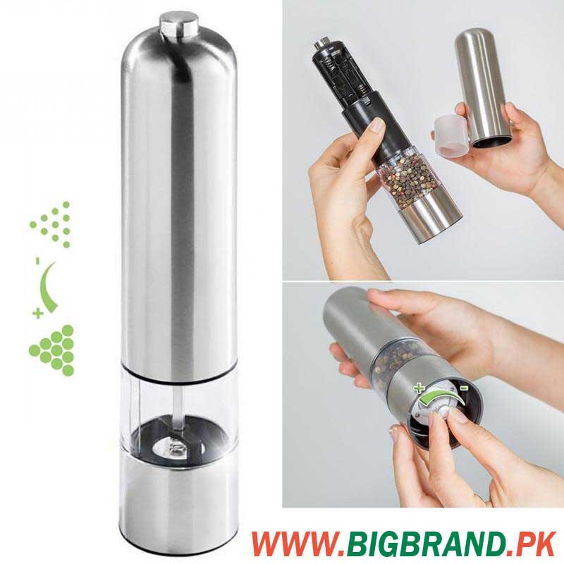 Electric Salt and Pepper Grinder Set - Stainless Pakistan