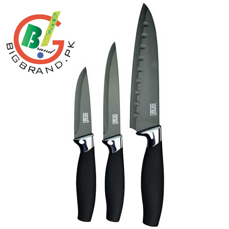 Pigeon 3-Piece Knife Set with Contoured Handle, Utility, Paring