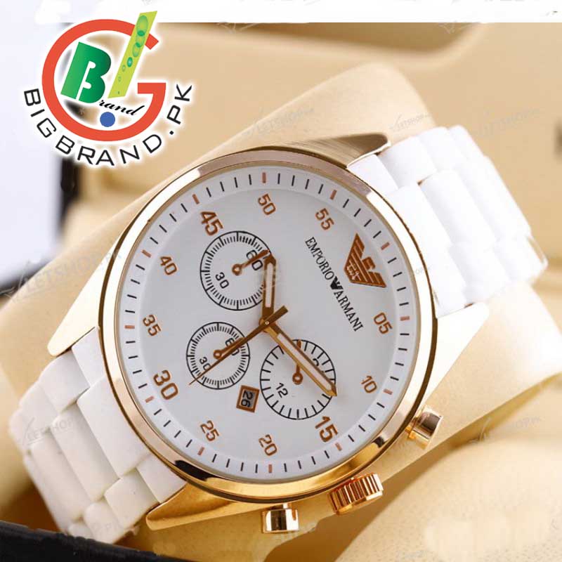 armani white watch price