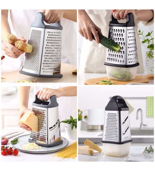 Four-side Box Grater Vegetable Cutter Slicer Tower-shaped Potato Cheese  Grater Multi-purpose Fruits Cutter Kitchen Accessories - AliExpress