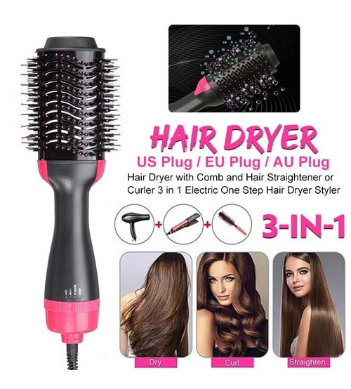 3-in-1 Hot Air Brush One Step Hair Dryer & Styler and Volumizer  Multi-functional