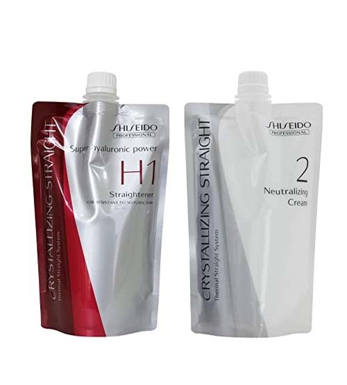 New Shiseido Professional Crystallizing Hair Straightener H1 + Neutralizing  Emulsion 2 Hair Rebonding