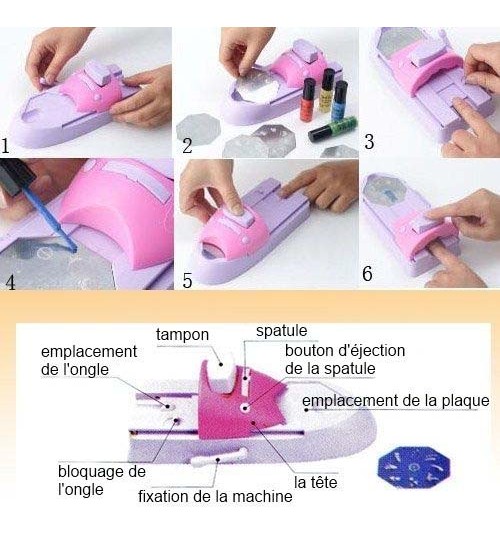DIY Nail Art Printing Stamp Machine Set, snatcher