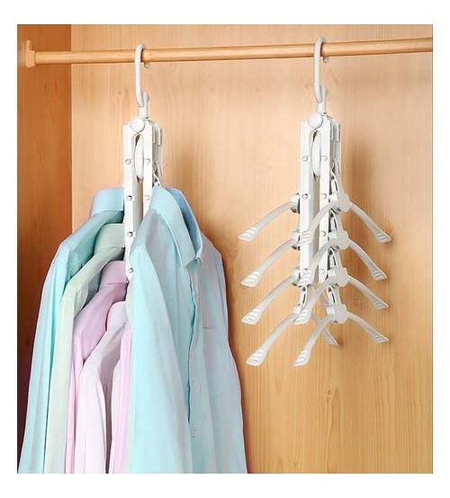 Space Saving Hangers, 8 Packs Black Heavy Duty Plastic Closet Hangers Space  Saving, Hanger Organizer for Closet Organizers and Storage, Collapsible  Magic Hangers Space Saver (Black)