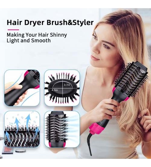 Professional Hair Dryer Brush 3in1 Hair Straightener Curler Comb Electric  Blow Dryer With Comb Hair Brush