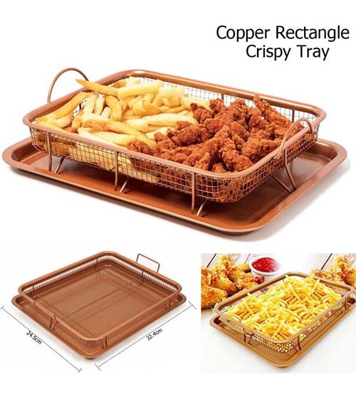 Multi Purpose Copper Rectangle Crispy Tray