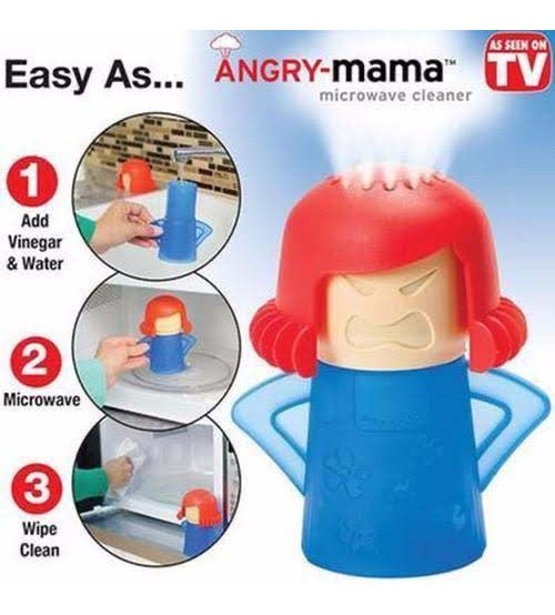 Angry Mama Microwave Cleaner Easily Cleans Microwave Oven