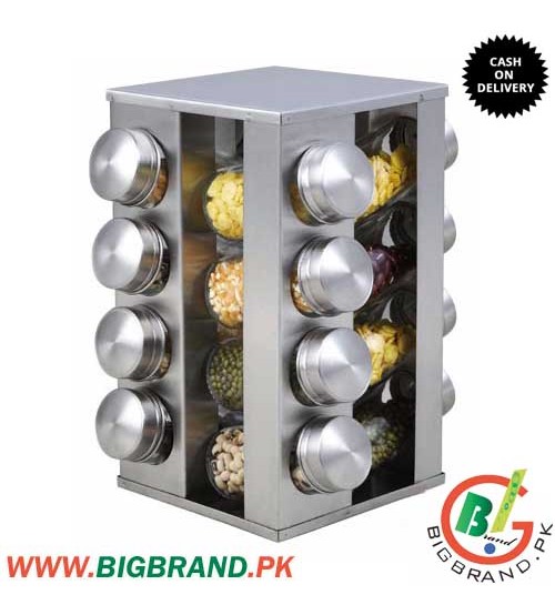 Buy revolving stainless steel spice rack at best price in Pakistan