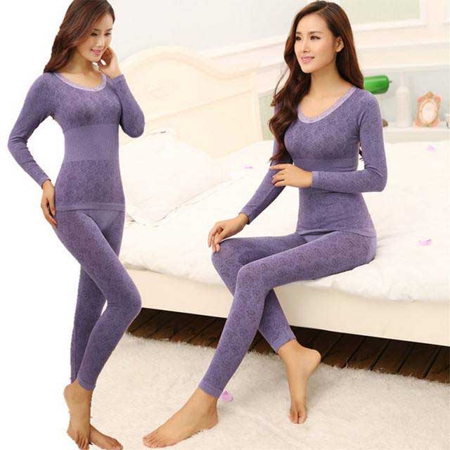 Thermal Body Shaping Night Wear Suit - Blue